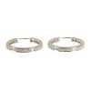One large Pair of 18k White Gold and Round Brilliant Diamond Hoop Earrings - 4
