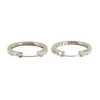 One large Pair of 18k White Gold and Round Brilliant Diamond Hoop Earrings - 5