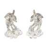 One Pair of 18k White Gold, Round Brilliant Diamond and Rock Crystal Tassel Earrings - 2