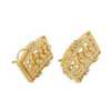 One Pair of 18k Yellow Gold and Round Brilliant Diamond Clip Earrings - 3
