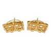 One Pair of 18k Yellow Gold and Round Brilliant Diamond Clip Earrings - 4