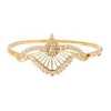 One 18k Yellow Gold and Round Brilliant Diamond Bangle